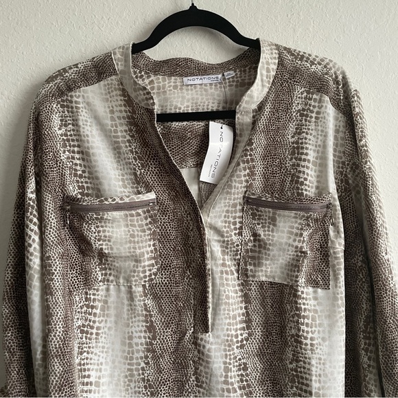 NWT Notations Snakeskin Office Blouse Size 2x Career Wear Animal Print - Picture 4 of 11